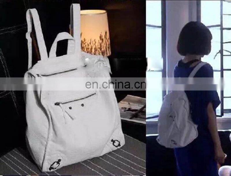 2015 High quality woman fashion white casual backpack