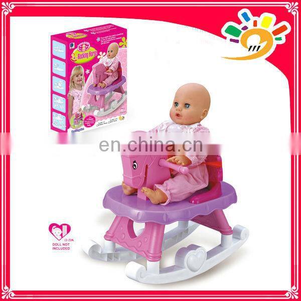 Kids Colorful Plastic Rocking Horse Toys, Riding Horse Set With Doll And Music