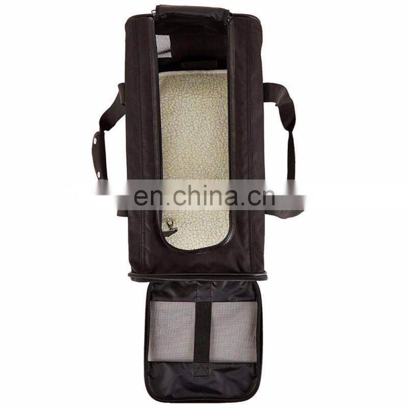 High Quality Black Mesh Soft-Sided Travel Pet Carrier