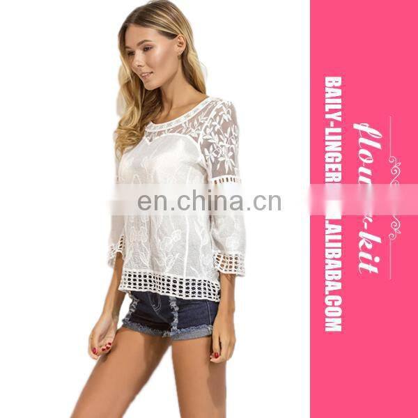 Women White Tassel Shirt Tunic Boho Dress Summer Girls Hollow Blusas Bikini Cover Up