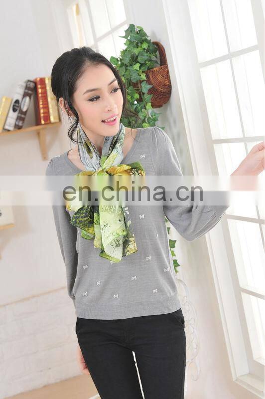 2013 New Lady Digital Printing Silk Scarf (crepe satin plain)