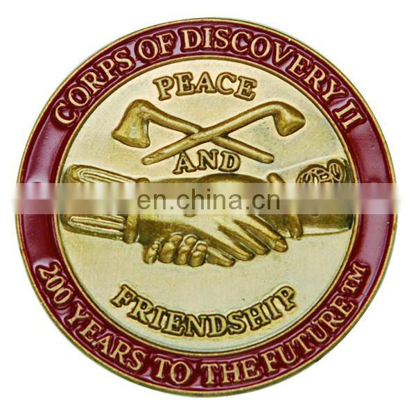Alloy made soft enamel color challenge coin manufacturer