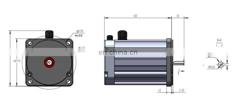 EMP003 24V 3.6KW 3600W 3000RPM 176.47Amp 11.46NM B3/B14/B34/B5 Brushless DC Motor For air compressor