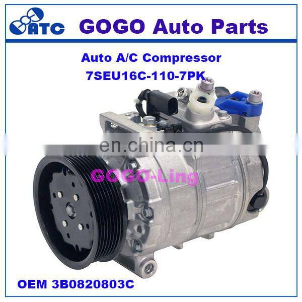 GOGO 7SEU16C Auto A/C Compressor for Porsche Passat Phaeton OEM 3B0820803C 3B0 820 803 C , 95812601200