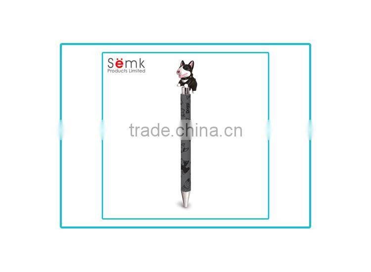 Semk brand customized ball pen with plush animal head for kids