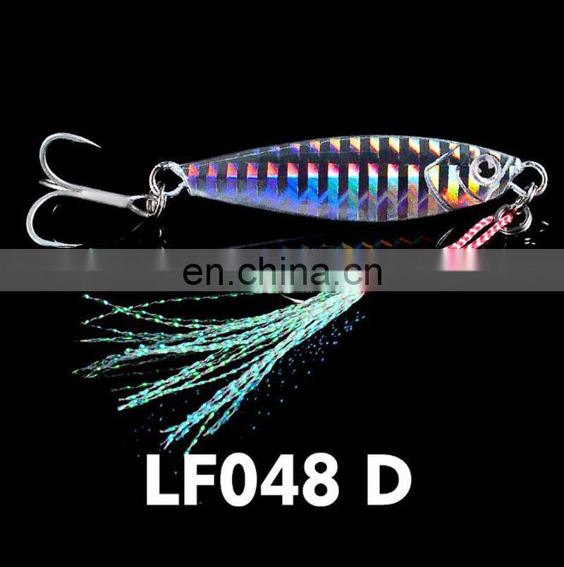 Amazon 7/10/15/20/30g Fetaher Treble Hooks Colorful In Stock Lead Jig Hook slow jigging lure