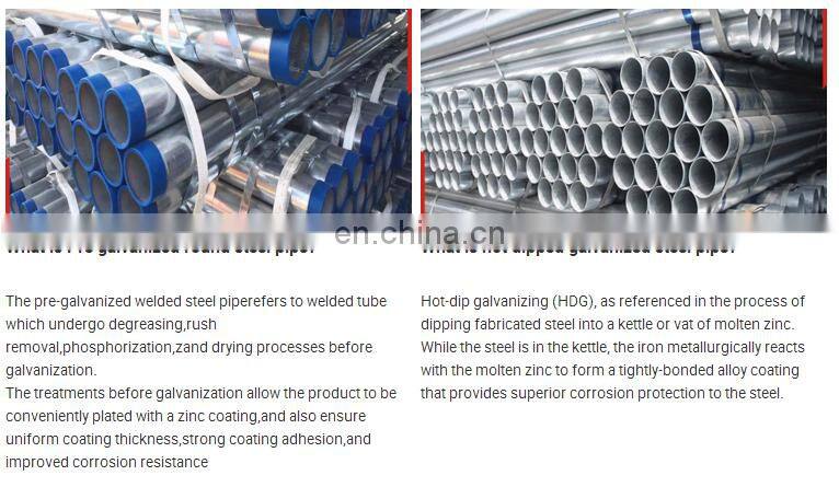 galvanize pipe SHS/RHS galvanized steel hollow pipe GI steel tube