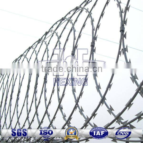 hot dip galvanized bto-12 concertina flat razor wire