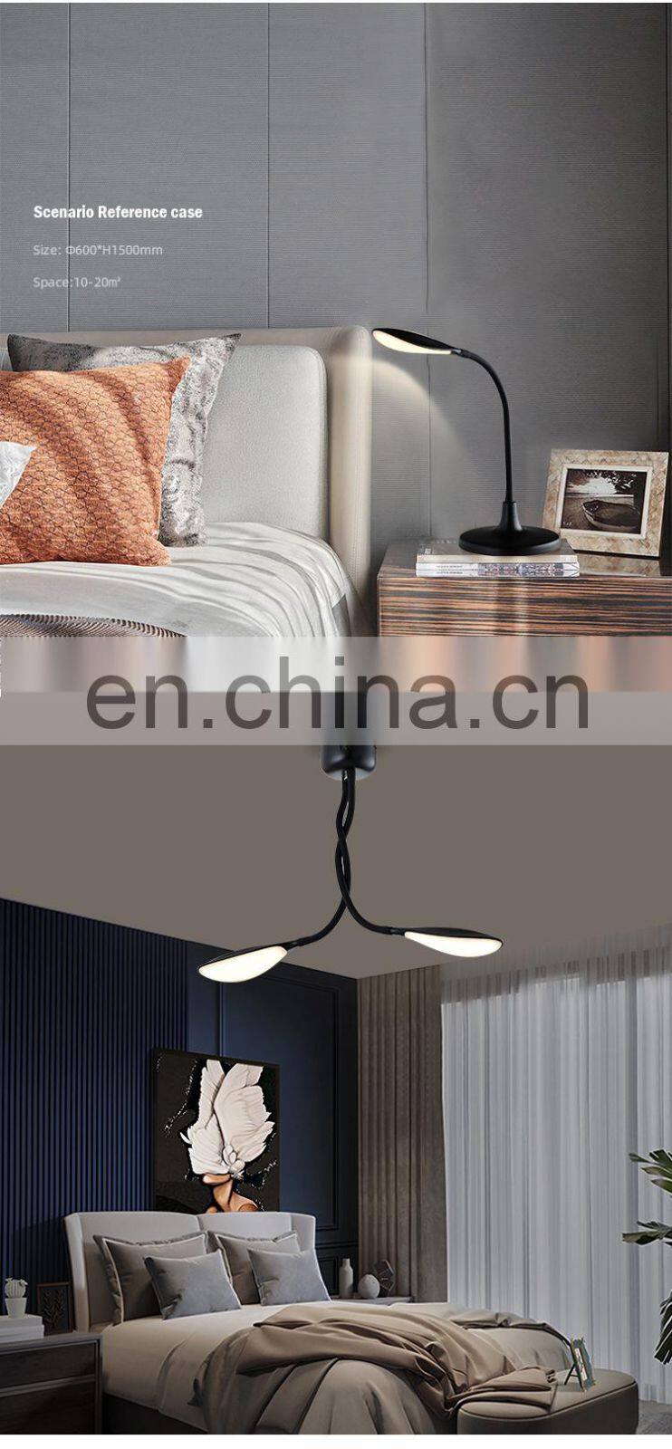 HUAYI Modern Style Indoor Bedroom Office Decoration Reading Black Aluminum LED Table Lamps