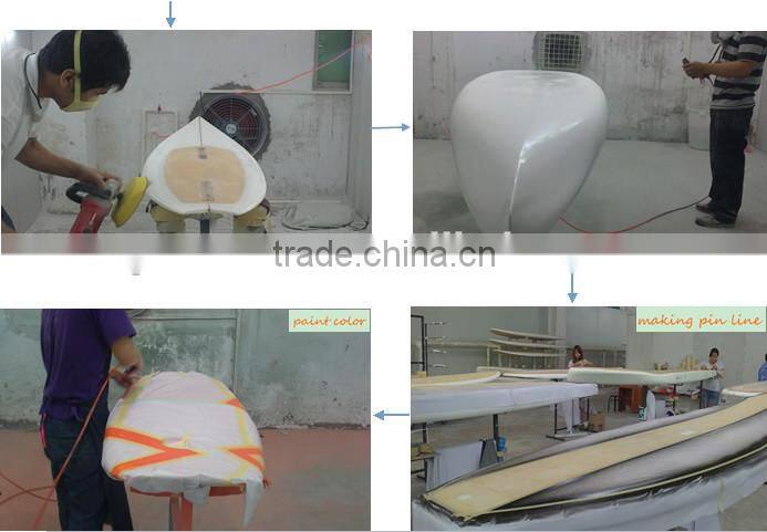 14' SUP Race Paddle Boards AKU Shaping Epoxy Boards Red Rail Bamboo Race Paddle