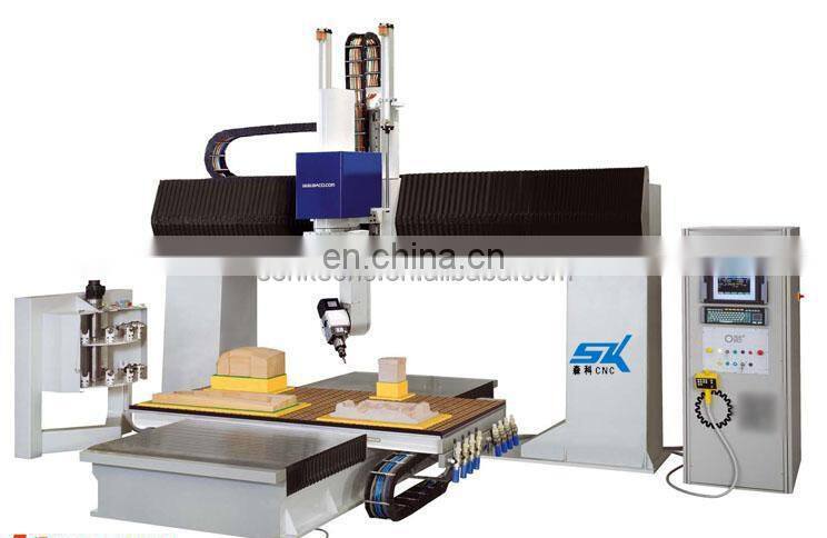 Table Moving Type 5 axis cnc router for wood foam stone mould sculpture statue