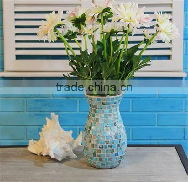 murano mosaic glass vase made in china with round bottom