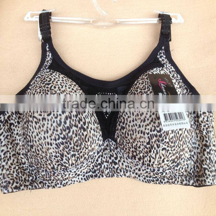 1.22USD Bra Without Rim 36-42D For High Quality Big Size Push Up Tiger Prints Cotton Bras/Bra Models (gdwx273)