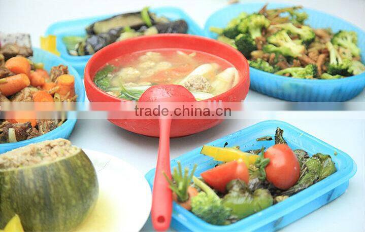 south China colorful non-stick silicone soup ladle with stainless steel kitchenware by factory