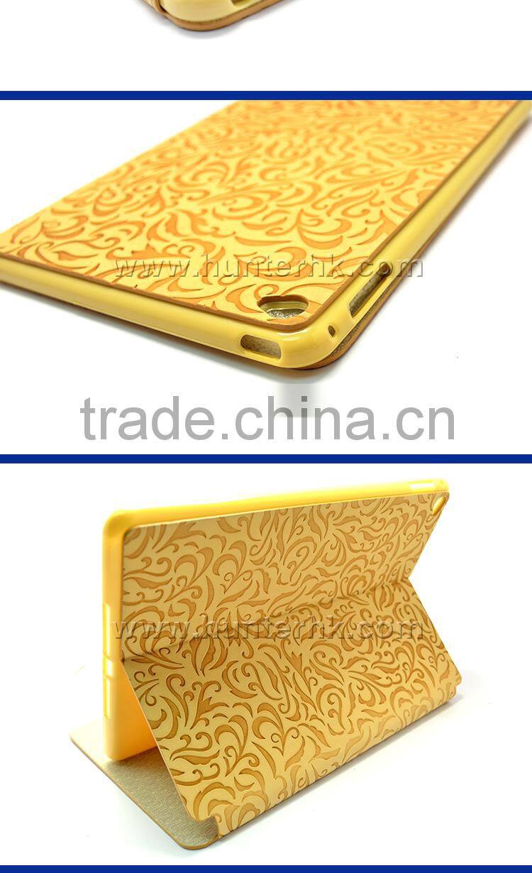 Standable Textured Floral Tablet Case For iPad Mini