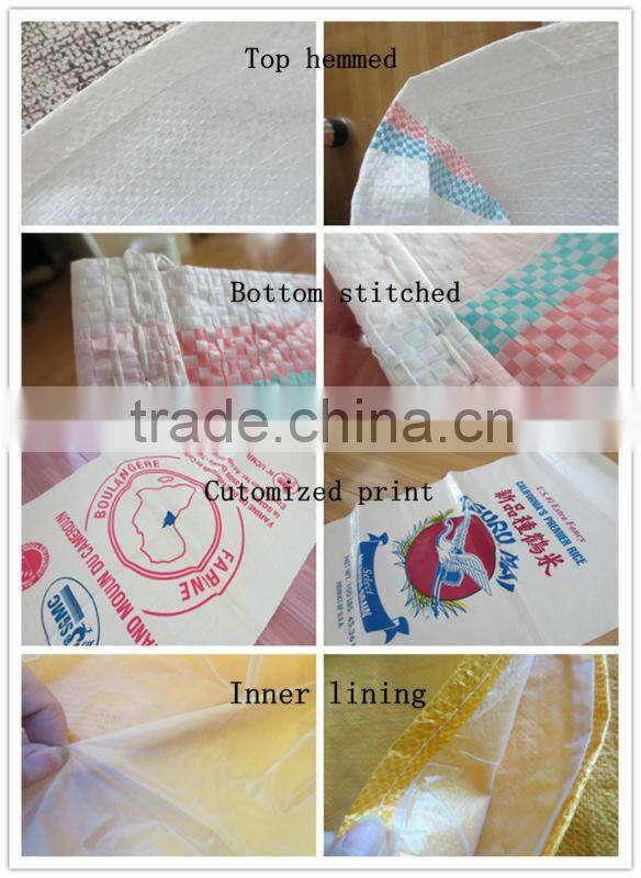 PP Woven Bag Manufacture Polypropylene PP Woven rice Bag 50kg Made of 100% virgin resin