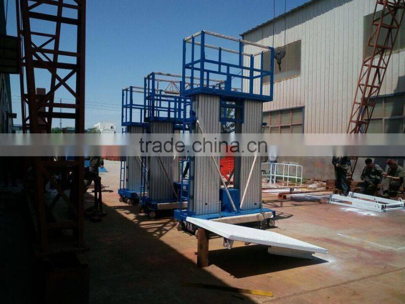 Double Mast Mobile Aluminum Rotating Folding Lift Table/double mast aluminium building cleaning lift