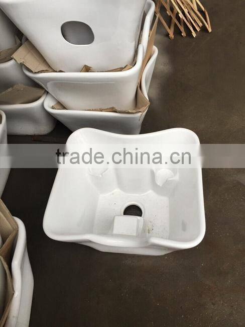Hot sale furniture barber shop hair ceramic lie down salon wash basin