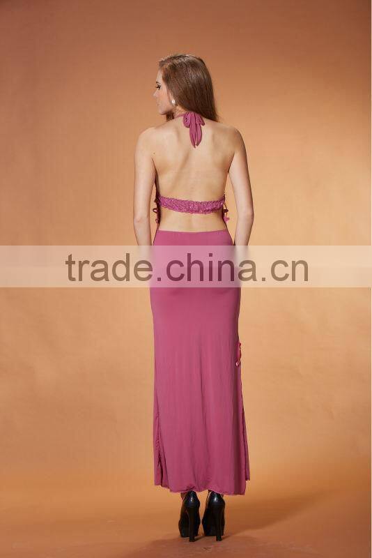 Fashionable sexy hot sales women night long fancy Halter Dress llingeries 3378