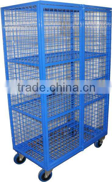 600mm x 1050mm x 1800mm High Volume Fully Enclosed Wire mesh Trolley