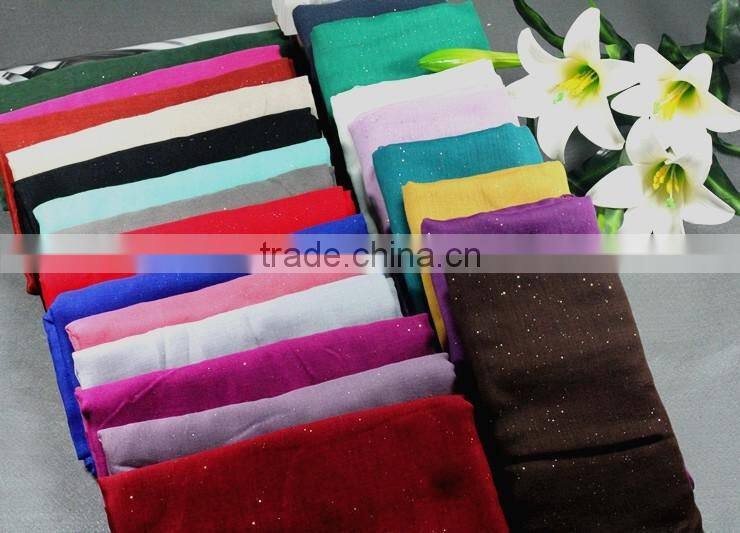 Autumn Fashion Cotton Voile Sequin Islamic Hijab Scarf