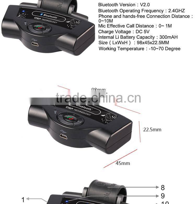 Bluetooth Car Kit With Steering Remote Control with Caller ID Display, Aux Bluetooth Car Kit,Car Bluetooth Handsfree Kit