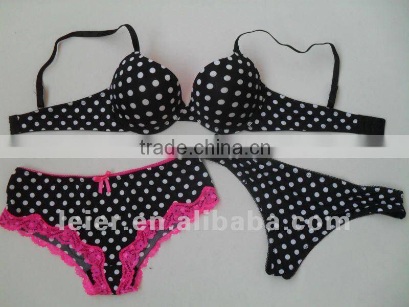 fancy double push-up bra set