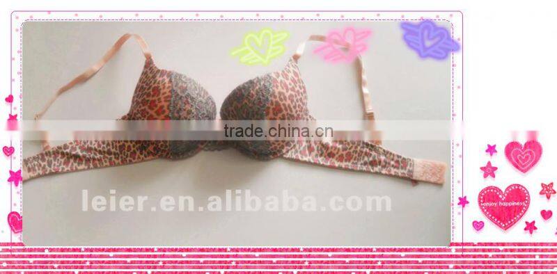 Leopard Printed Microfiber Super Push Up Bras