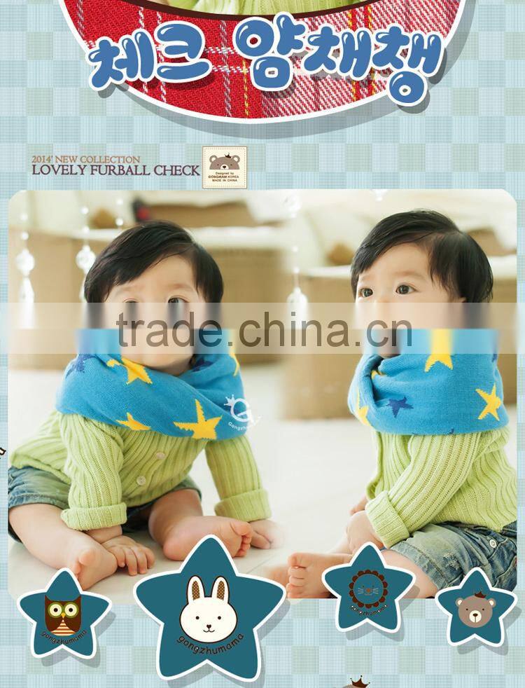 Colorful Star Pattern Acrylic Knitted Baby Winter Scarf