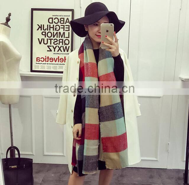New Tassel Striped Plaid Fashion Woman Cashmere Poncho