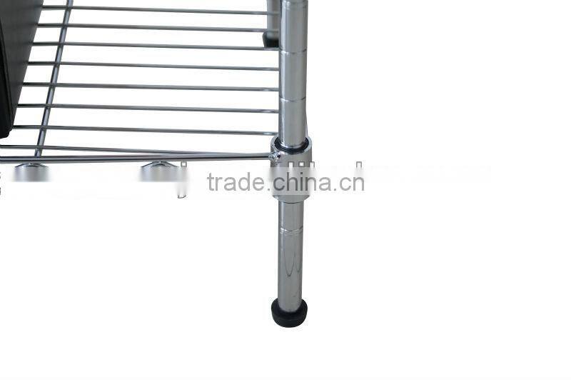 4 tier shelving unit/book shelf/corner shelf/flower shelf/chrome shelf