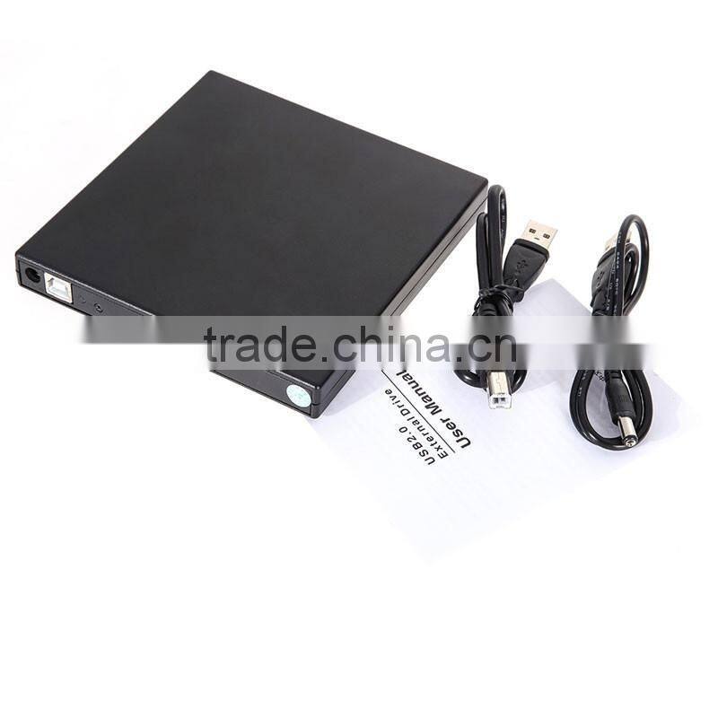 2016 Hot Sale External Black USB Slim 8x DVDRW DL DVD CD RW ROM Burner Writer Drive Optical All PC High Quality COMBO