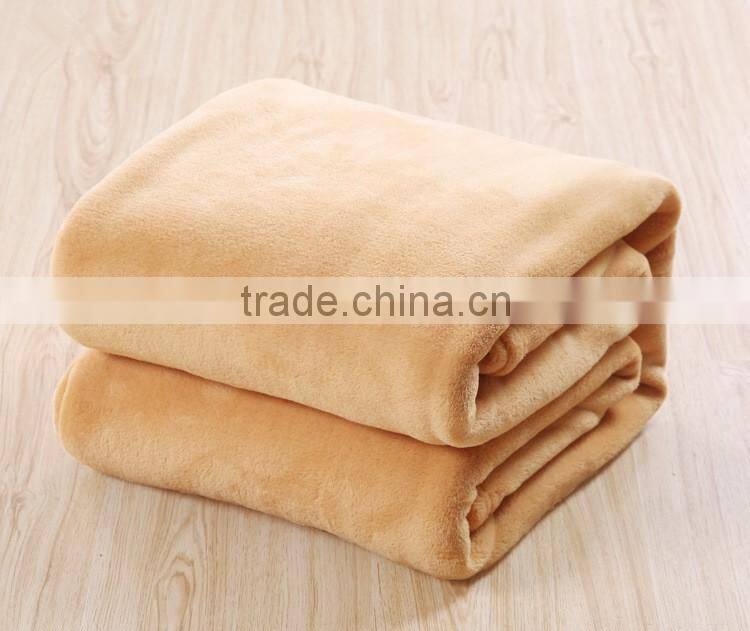 2016 fashion solid color plain dyed flannel fleece blanket