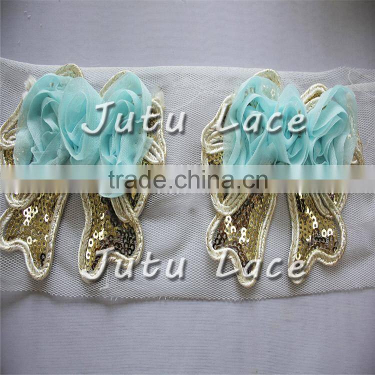 IN Stock 5 INCH shabby fabric flowers Hair BOW Accessory