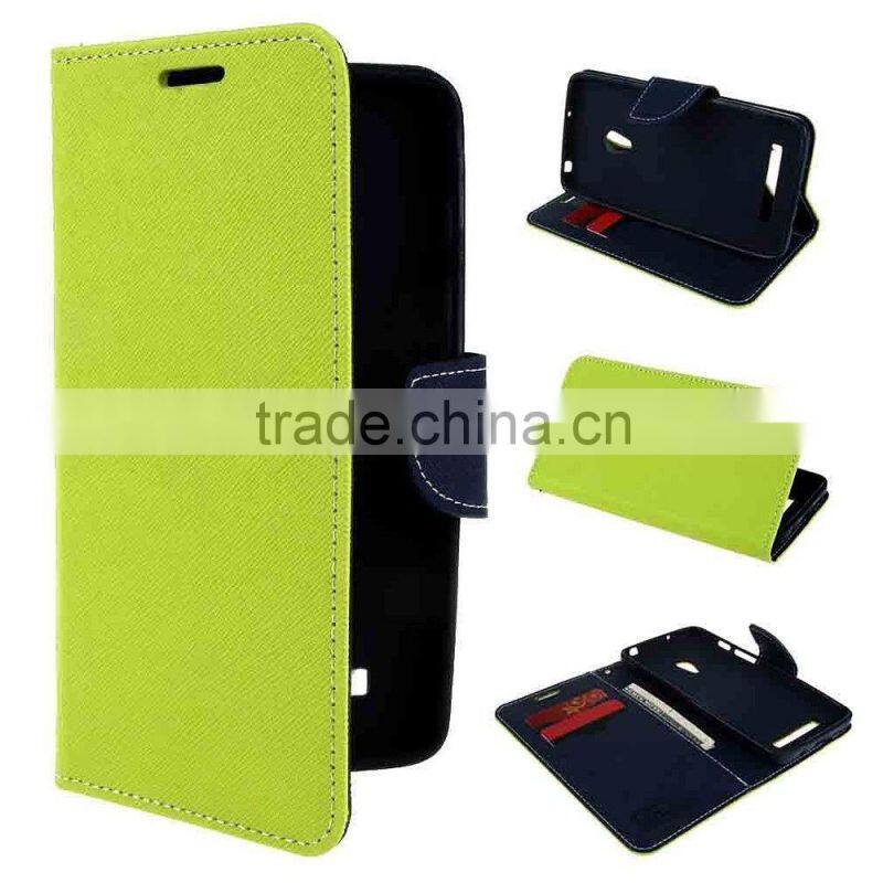 Keno Hot Selling Wallet With Card Holder PU Hybrid Leather and TPU Flip Stand Mercury Case for Asus Zenfone 5