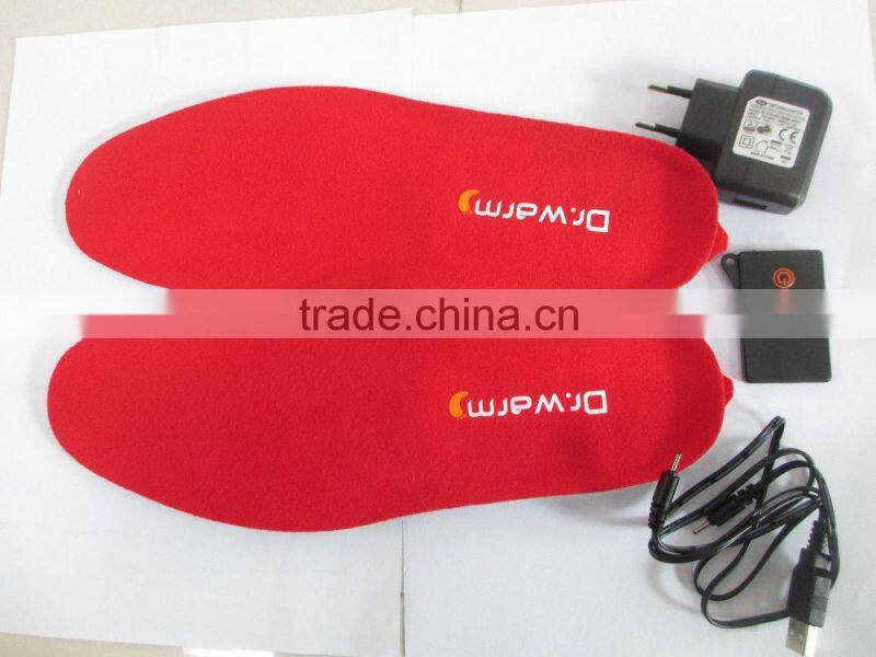 battery powered foot warmer heating shoe insole ski boot insole for winter outdoor sport