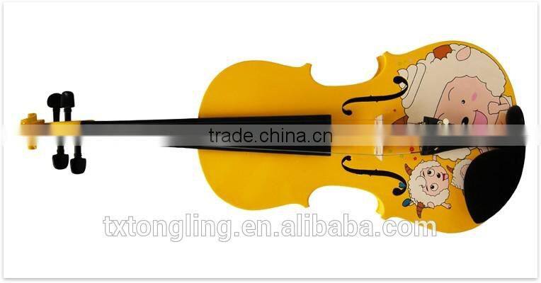 Quality Coloured Cute Violin For Kids With Carton Design TL-YJ1506