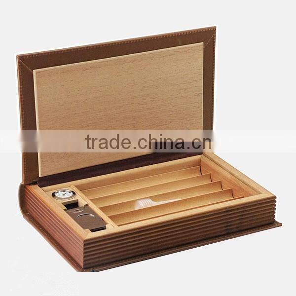New book type pu leather humidor wholesale