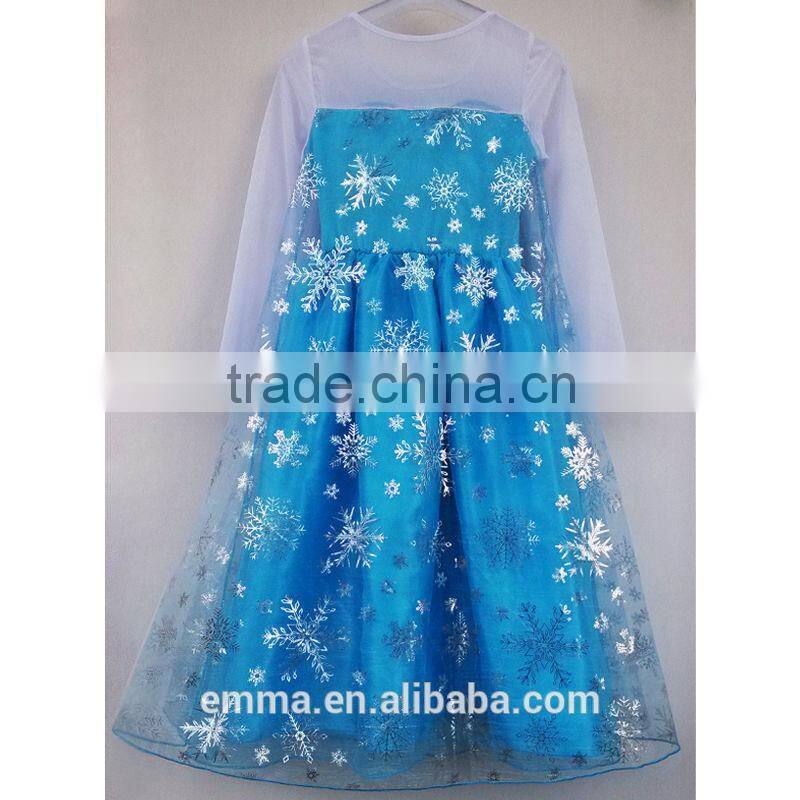 Hot sale snow queen elsa costume elsa dress for children BC2032
