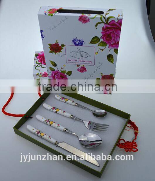 Korean stainless steel cutlery with nice gift box packing and new design--Junzhan Factory