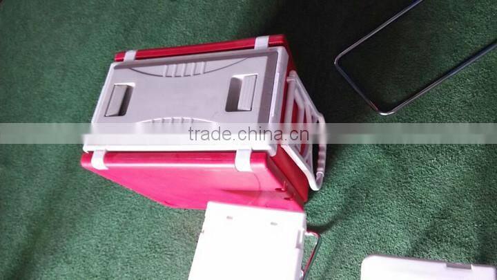 Portable Camping Ice Cooler Box With Fold-able Desk And Table