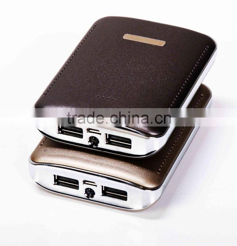 7800mah fake leather powerbank charger for mobile phone