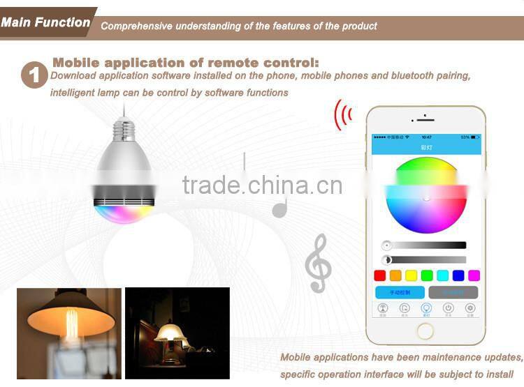 3w rgb led ,twinkler smart led light bulb bluetooth speaker with remote control , 7 led bulb with bluetooth speaker
