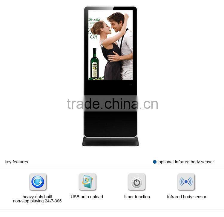55inch Flintstone apple shape lcd monitor, lcd advertising player, floor standing advertising LCD digital signage