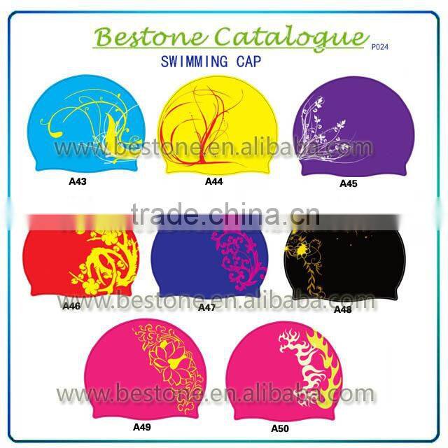Seamless adult racer dome swimming cap, custom training water sports round swim cap