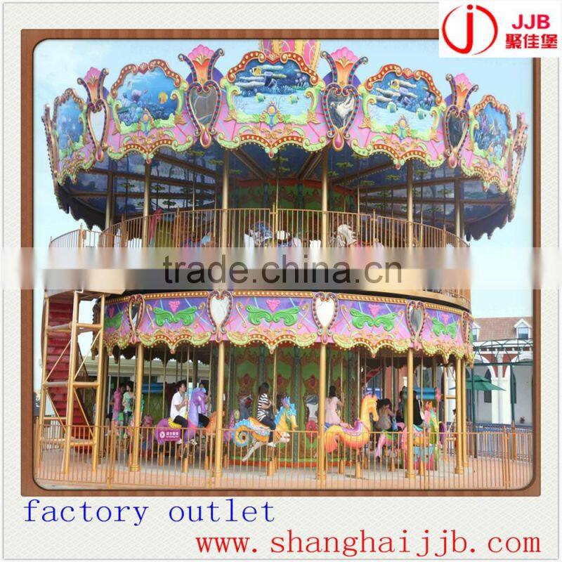 Amusement Park Rides Double Decker Carousel Merry Go Round Manufacter
