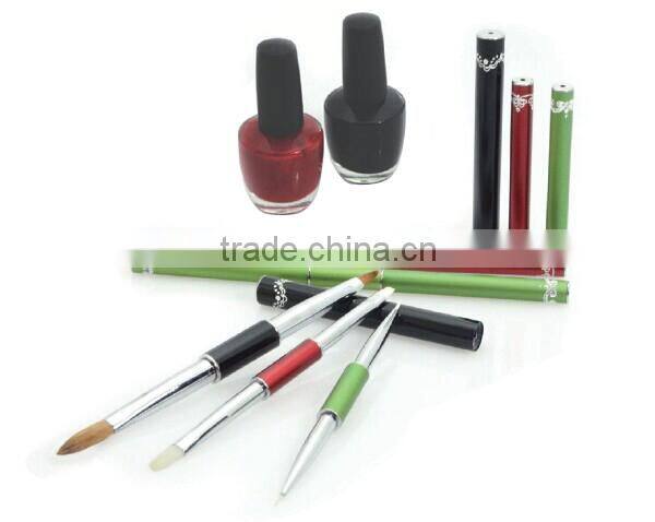 Professional kolinsky nail art brush with silver metal aluminum handle