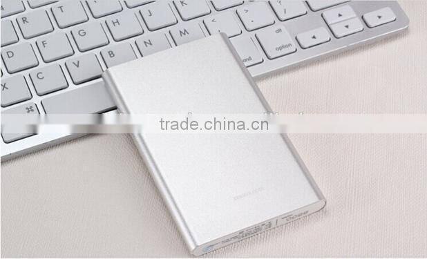 Promotional gift free laser engraving logo mi ultra slim portable powerbank with optional capacity 5000mAh and 8000mAh