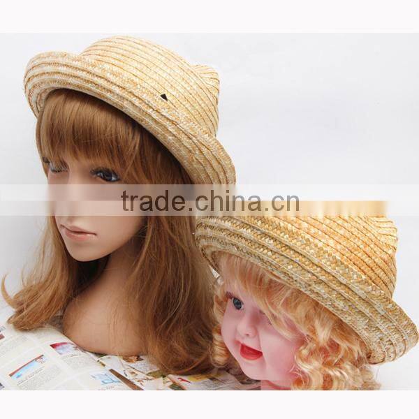 Wholesale different colour Nice Summer straw hat Beach Hats For Children kids