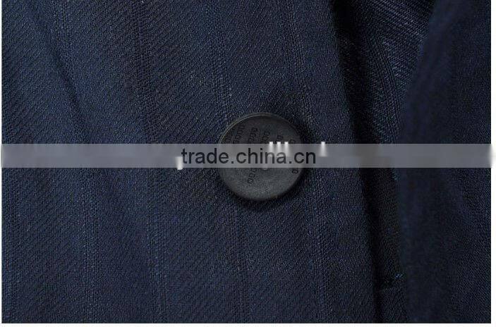 High Quality 100% Linen Man's Back Vent Slim Semi-Formal Suits
